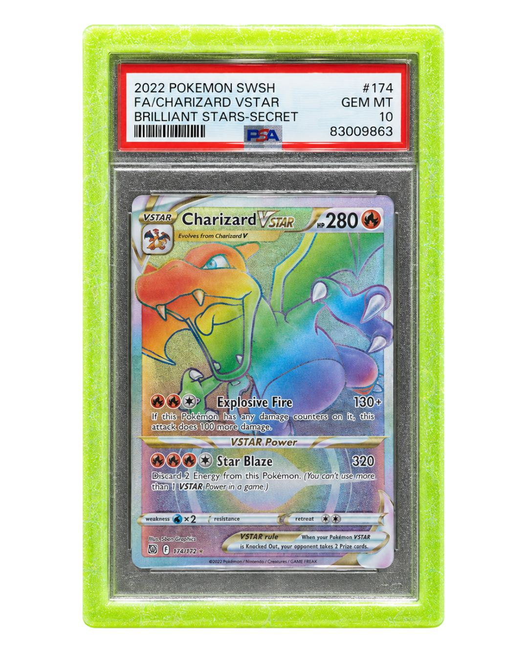HardGuard® Green Elixir PSA slab guard protecting and displaying graded cards with premium green frame