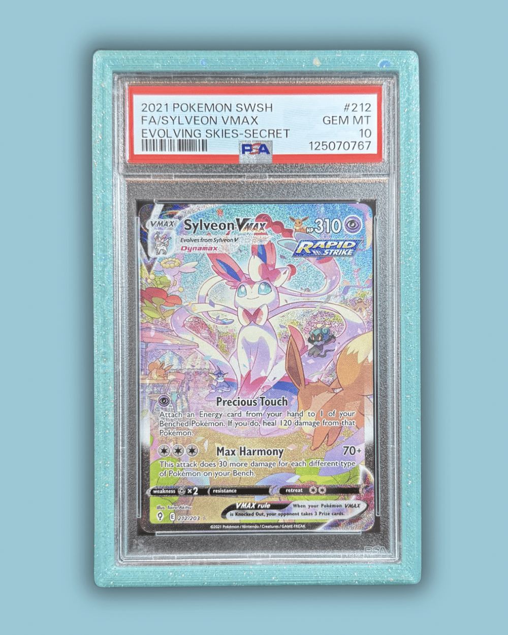 PSA Slab Bumper Protector with Galaxy Sparkle finish for secure Pokemon card display