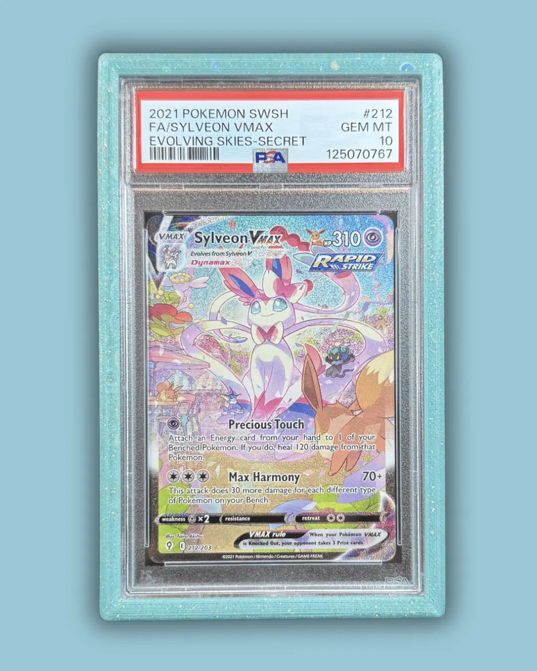 PSA Slab Bumper Protector with Galaxy Sparkle finish for secure Pokemon card display