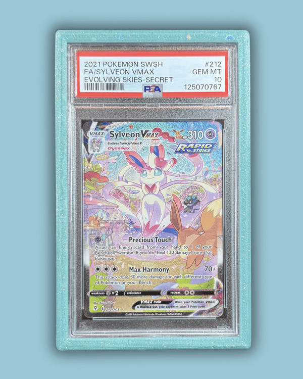 PSA Slab Bumper Protector with Galaxy Sparkle finish for secure Pokemon card display