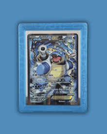 TopGuard card protector with stained glass blue galaxy holo finish for Pokémon and sports cards