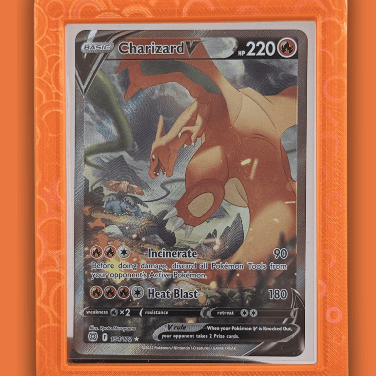TopGuard Card Protection stained glass orange top loader card protector for Pokémon and sports cards
